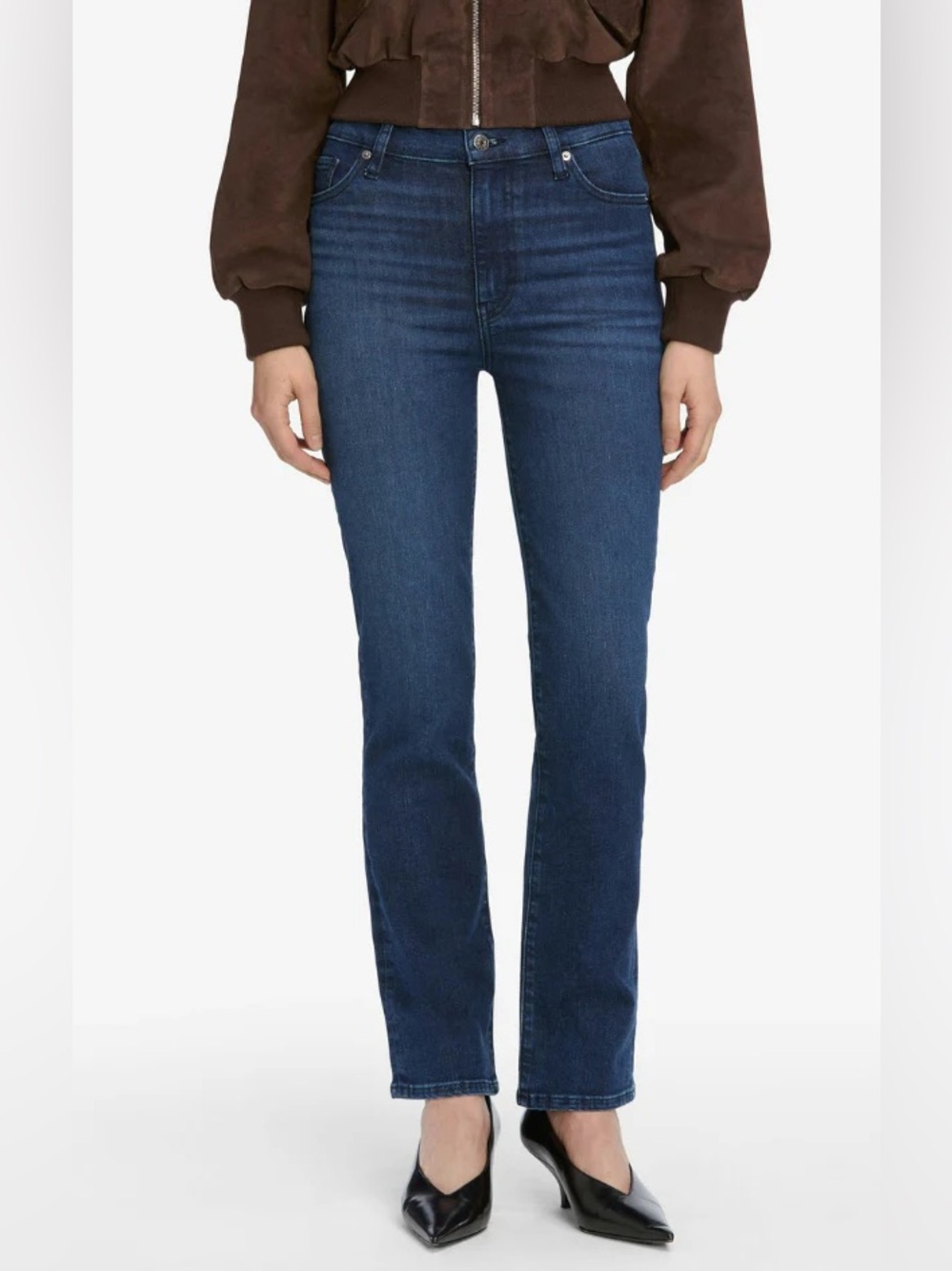NWT FRAME Le Sleek Straight Jeans in Trick Wash, Size 32